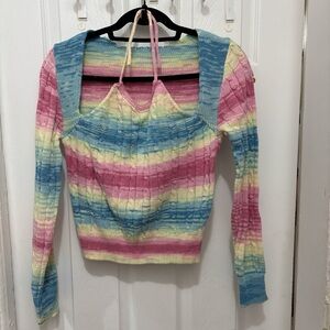 SHEIN Multicolor Striped Knit Sweater